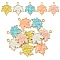 10Pcs 5 Colors Autumn Theme Zinc Alloy Pendants, with Enamel, Maple Leaf, Light Gold, Mixed Color, 24x19x2mm, Hole: 1.6mm, 2pcs/color