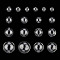 36 Pcs 9 Sizes Hollow Glass Globes, Clear Ball Charms Round Empty Blown Glass Globe Beads Wish Ball Pendants for Jewelry DIY Wind Chime Making