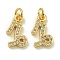 Rack Plating Brass Micro Pave Cubic Zirconia Pendants, Long-Lasting Plated, Lead Free & Cadmium Free, Constellations, Capricorn, 12x8x2mm, Hole: 2.5mm.