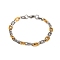 201 Stainless Steel Link Chain Bracelets, with 304 Stainless Steel Clasps, Golden & Stainless Steel Color, 8-1/2 inch(21.5cm)