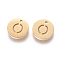 304 Stainless Steel Charms, Ion Plating (IP), Flat Round, Letter O, 10x1~1.5mm, Hole: 1mm