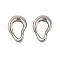 304 Stainless Steel Linking Rings, Irregular Shape, Stainless Steel Color, 15.5x11x3mm, Inner Diameter: 10x6mm