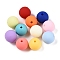 Rubberized Style Imitated Silicone Acrylic Beads, Round, Mixed Color, 11.5x11mm, Hole: 1.8mm