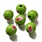 Valentine's Day Element Printed Wood Beads, Round, Olive Drab, 16mm, Hole: 4mm