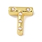 Brass Pendant, with ABS, Letter A~Z, Letter T, 20x17.5x6.5mm, Hole: 3.5mm