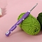 Aluminum Crochet Hooks, with TPR Handle, Medium Purple, 160mm