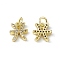 Real 18K Gold Plated Brass Micro Pave Clear Cubic Zirconia Charms, with Jump Ring, Constellation Charm, Pisces, 10x9x2.5mm, Hole: 3.4mm