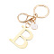 Stainless Steel Keychains, Golden, with Lobster Claw Clasps, Letter B, 97mm