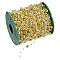 Plastic Imitation Pearl Beaded Chains, with Spool, Round, Gold, 3~7.5mm, about 196.85 Feet(60m)/Roll