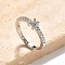 S925 Sterling Silver Adjustable Letter Rings for Women, with Micro Pave Cubic Zirconia, Letter X, 2mm,US Size 5 1/2(16.1mm), Letter: 5x4.5mm