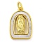 Real 18K Gold Plated Brass Pendants with Shell and Jump Rings, Religion Virgin Mary, Arch, 18x12x2.5mm, Hole: 3mm