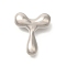 Rack Plating Brass Beads, Balloon Letter, for Personalized Name Necklaces Making, Long-Lasting Plated, Lead Free & Cadmium Free, Platinum, Letter T, 23x19.5x7mm, Hole: 2mm