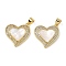 Brass Pendants, with Shell, Lead Free & Cadmium Free, Rack Plating, Long-Lasting Plated, Real 18K Gold Plated, 20x19x3mm, Hole: 4x3.5mm