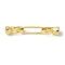 Brass Fold Over Clasps, Lead Free & Cadmium Free, Long-Lasting Plated, Rack Plating, Oval, Real 18K Gold Plated, 37.5mm