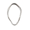304 Stainless Steel Linking Rings, Irregular Shape, Stainless Steel Color, 46x29x3.5mm, Inner Diameter: 40x23.5mm