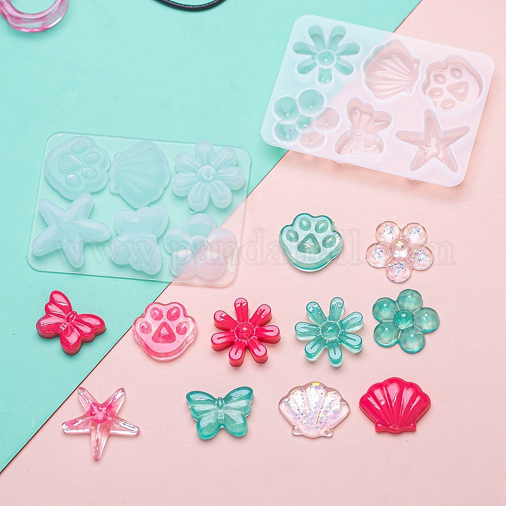 Lot De 3 Moules Silicone Thème Marin - Coquillage, Conque, Étoile De Mer, Corail Pour Gâteaux Et Chocolats