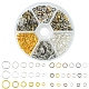 Juegos de anillos abiertos de latón y hierro diy de 60g y 6 estilos DIY-FS0004-11-1