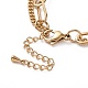Vacuum Plating 304 Stainless Steel Double Chains Multi Layered Necklace with Heart Charms for Women STAS-E155-06G-4