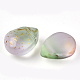 Perles de verre peintes par pulvérisation transparentes deux tons GLAA-T017-01-B01-2