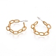 (vendita di fabbrica di feste di gioielli) orecchini a bottone con catena portacavi in ottone semicircolare EJEW-E196-05MG-2