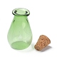 ガラスのコルク瓶の飾り  ガラスの空のウィッシングボトル  ペンダントデコレーション用のDIYバイアル  薄緑  15.5x28mm AJEW-O032-02C-3