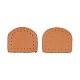 アーチレザーラベルタグ  DIYジーンズ用  バッグ  靴  帽子アクセサリー  砂茶色  30x35x2mm PW-WG44452-03-1