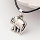 Elephant Tibetan Style Alloy Pendant Necklaces NJEW-F197-08-2