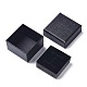 紙のアクセサリー箱  黒いスポンジを使って  イヤリングとリング用  正方形  ブラック  5.1x5.1x3.15cm CON-C007-03A-02-2