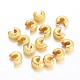 Textured Brass Crimp Beads Covers KK-F371-77G-2