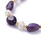 Bracelets de perles d'améthyste naturelle BJEW-JB05265-04-2