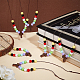 Croix en bois avec pendentifs en perles acryliques pour femmes NJEW-AB00011-5