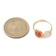 Anello da dito stile perla intrecciata con pietre preziose naturali e sintetiche RJEW-JR00615-4