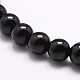 Natural Black Onyx Beads Strands X-G-A163-05-6mm-3