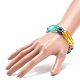 7 pièces tube incurvé acrylique 7 couleurs et ensemble de bracelets extensibles perlés mauvais œil en plastique BJEW-JB08962-4