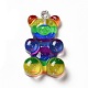 Rainbow Color Translucent Resin Pendants CRES-K010-01A-1