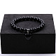 Braccialetti elasticizzati in agata nera naturale&nbsp;ZS4670-4-1