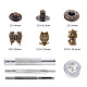 18 Sets Butterfly & Owl & Bear Brass Leather Snap Buttons Fastener Kits SNAP-YW0001-08AB-2