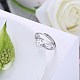 Adjustable 925 Sterling Silver Cubic Zirconia Finger Rings RJEW-BB20771-6-4