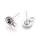 Antique Silver Tibetan Style Alloy Stud Earring Findings X-TIBE-A20145-AS-FF-2