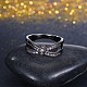 Elegante anillo de dedo de circonio cúbico de latón RJEW-BB27218-B-7-6