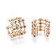 Brass Micro Pave Cubic Zirconia Cuff Earrings EJEW-I249-10G-2