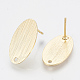 Brass Stud Earring Findings KK-Q750-064G-2