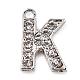 Alloy Rhinestone Letter Charms RB-A052-K01-3