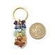 Porte-clés en perles de pierre précieuse naturelle sur le thème du chakra KEYC-JKC00416-01-2