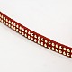 2 Row Golden Aluminum Studded Faux Suede Cord LW-D005-14G-2