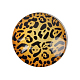 Vidrio estampado de leopardo geométrica cabuchones redondos plana GGLA-N004-16mm-G39-1