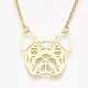 201 Stainless Steel Puppy Pendant Necklaces NJEW-T009-JN041-2-40-1