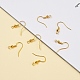 真鍮のピアスフック  耳ワイヤー  水平ループ付き  ゴールドカラー  18x17x0.8mm  穴：2mm  100個/セット KK-YW0001-28G-5