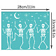 OLYCRAFT 2Pcs 11x8.6 Inch Self-Adhesive Silk Screen Printing Stencil Halloween Theme Silk Screen Stencil Skeleton Star Moon Mesh Transfer Skull Stencils for Painting on Wood DIY T-Shirt Fabric DIY-WH0338-197-2