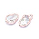 Perlas barrocas naturales perlas cultivadas de agua dulce PEAR-G005-10RG-2